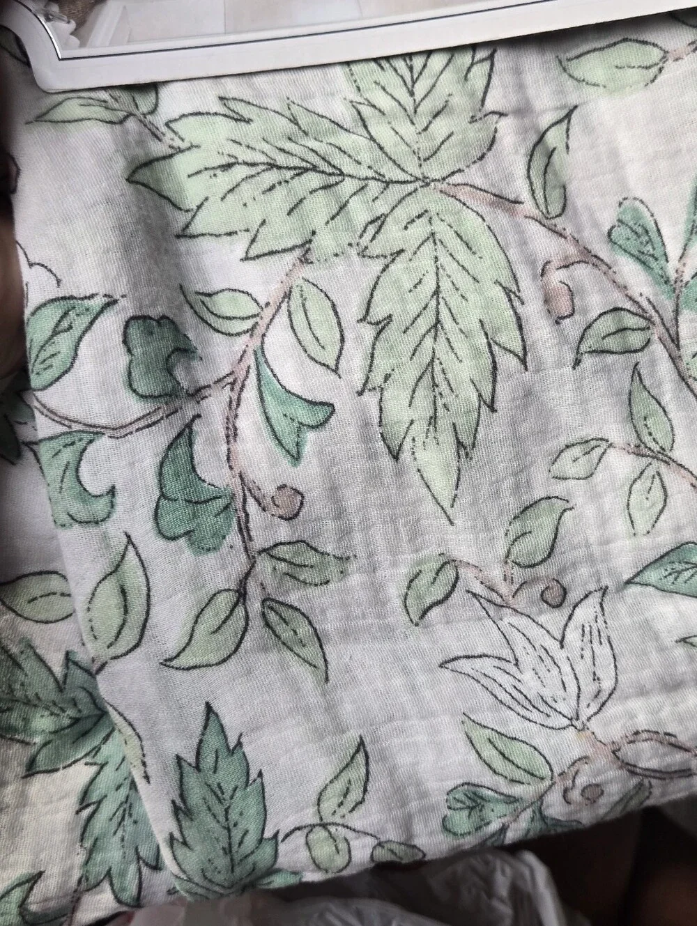 Delphine Shower Curtain Floral Cotton Gauze Fabric